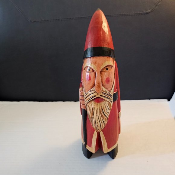 Vintage Old Carved Wood Painted Folk Art Tales Elf Santa Claus Denmark Germany - Picture 1 of 16